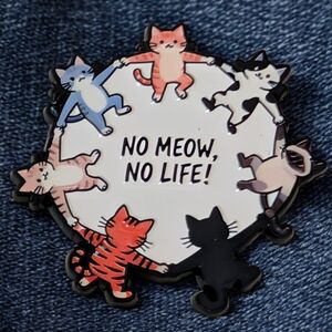 Cat-Themed Enamel Pin - Multicolor